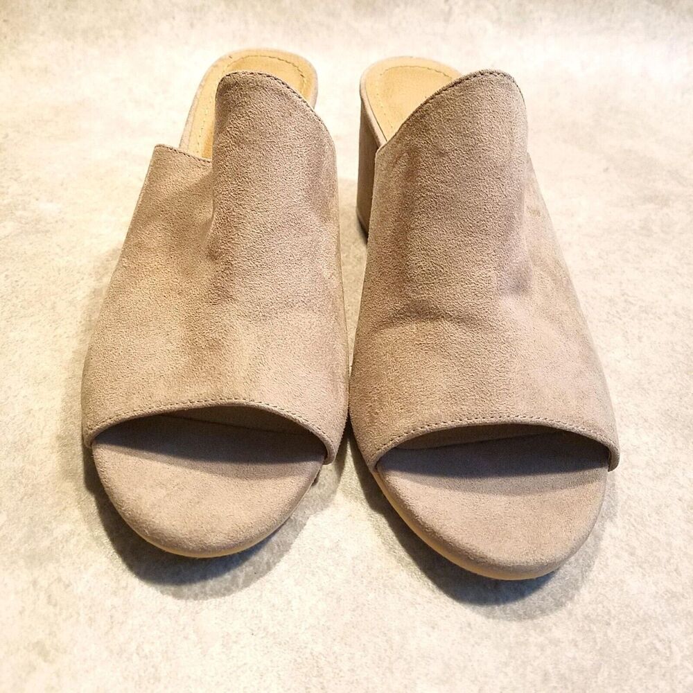 14th & Union Womens Hayzel Fab 58665 Size 7.5 Tan Open Toe Block Heel Sandals - Picture 3 of 9